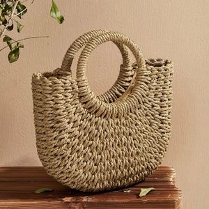 SHEIN Drawstring Design Straw Bag Vacation For Summer
